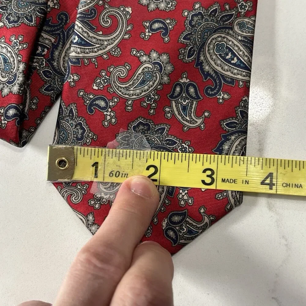 VINTAGE Brittania Brittsport Men's Neckties RED PAISLEY Black Polka Dot Set of 2